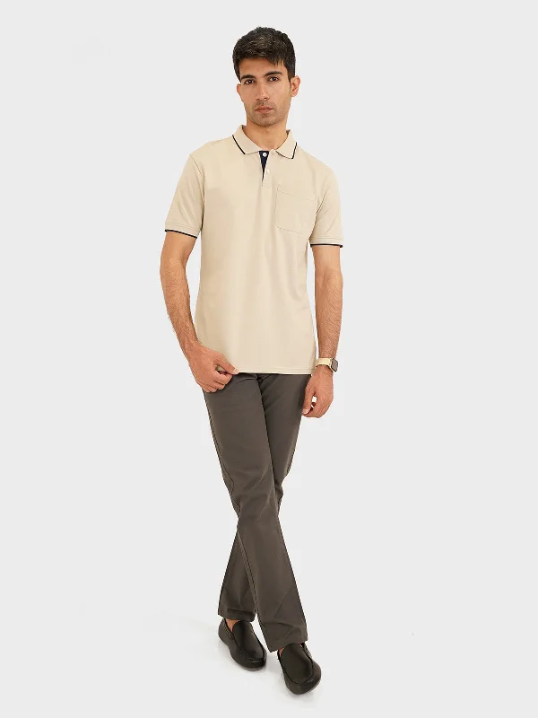 ""MOUNIR"" Trendy Regular Fit Polo T -Shirt