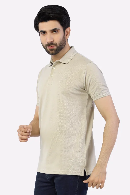 Sand Jacquard Collar Polo