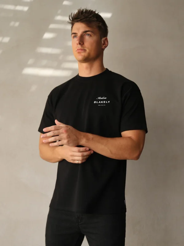 Italia Relaxed T-Shirt - Black