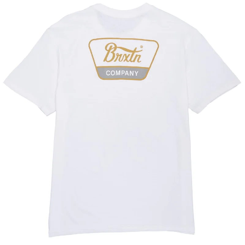 Brixton Linwood T-Shirt - White/Brass/Smoke