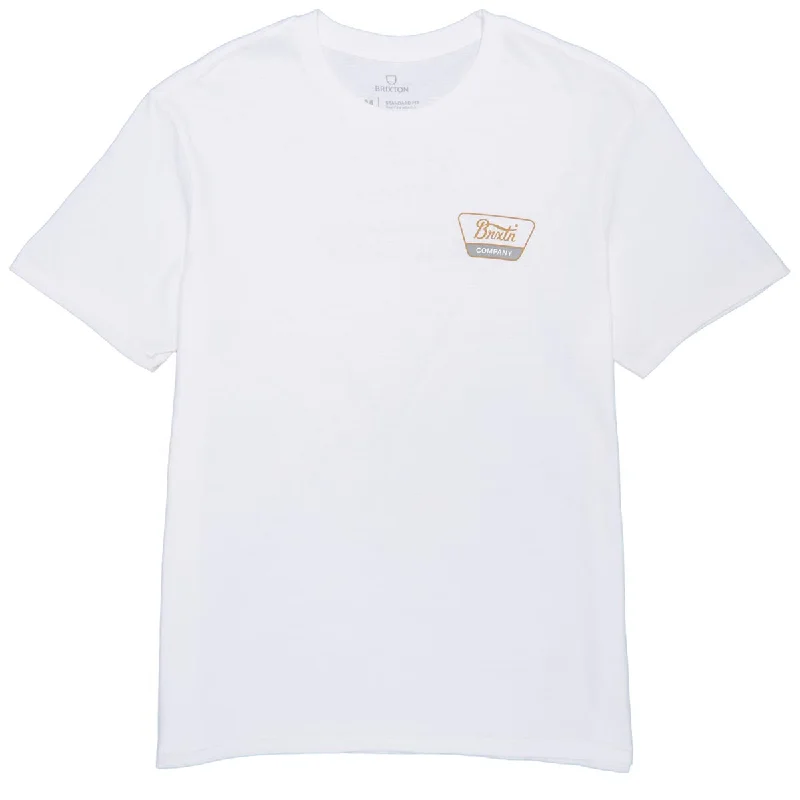 Brixton Linwood T-Shirt - White/Brass/Smoke