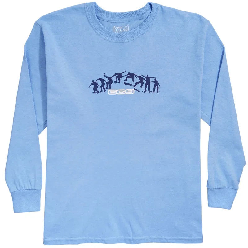 CCS Youth Kickflip Logo Long Sleeve T-Shirt - Light Blue/Navy/White