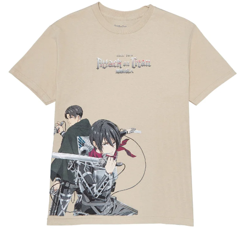 Color Bars x Attack on Titan Back to Back T-Shirt - Sand