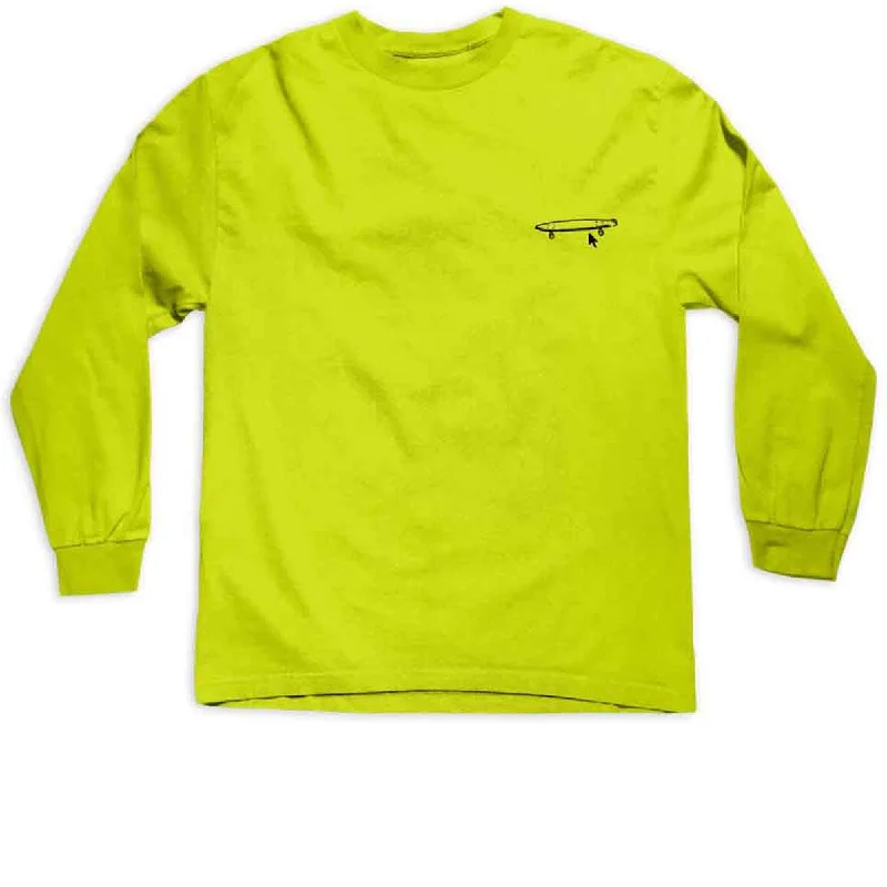 Crailtap Burnt Neon Logo Long Sleeve T-Shirt - Safety Green