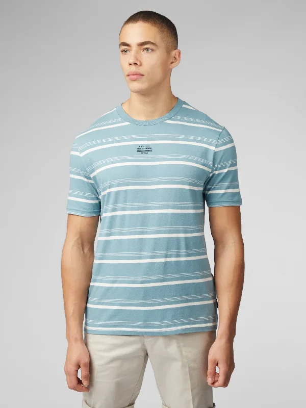 Fine Stripe Tee - Petrol