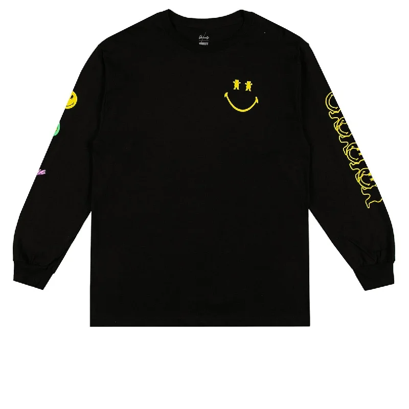 Grizzly x Smiley World Big Smile Long Sleeve T-Shirt - Black