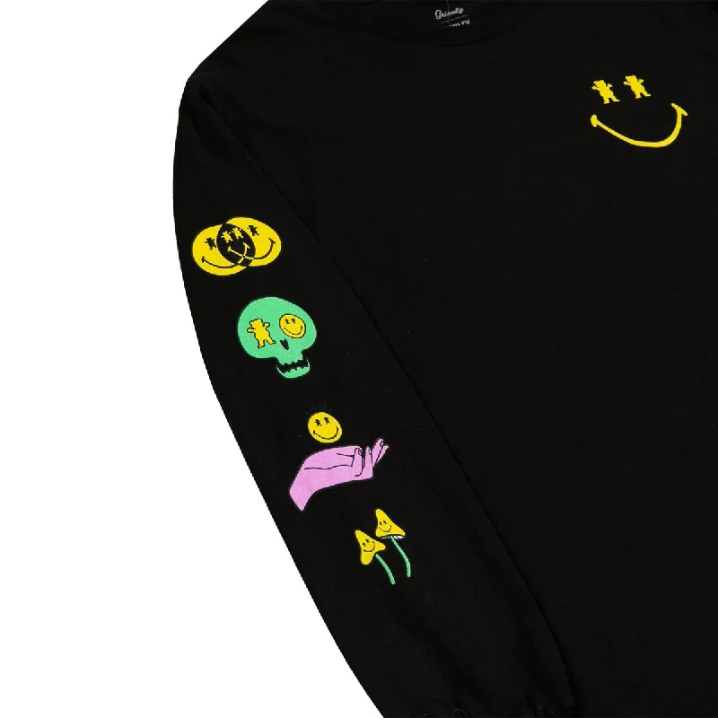 Grizzly x Smiley World Big Smile Long Sleeve T-Shirt - Black