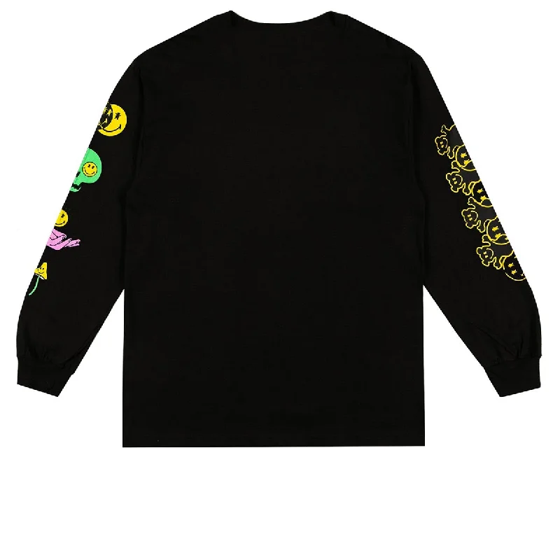 Grizzly x Smiley World Big Smile Long Sleeve T-Shirt - Black