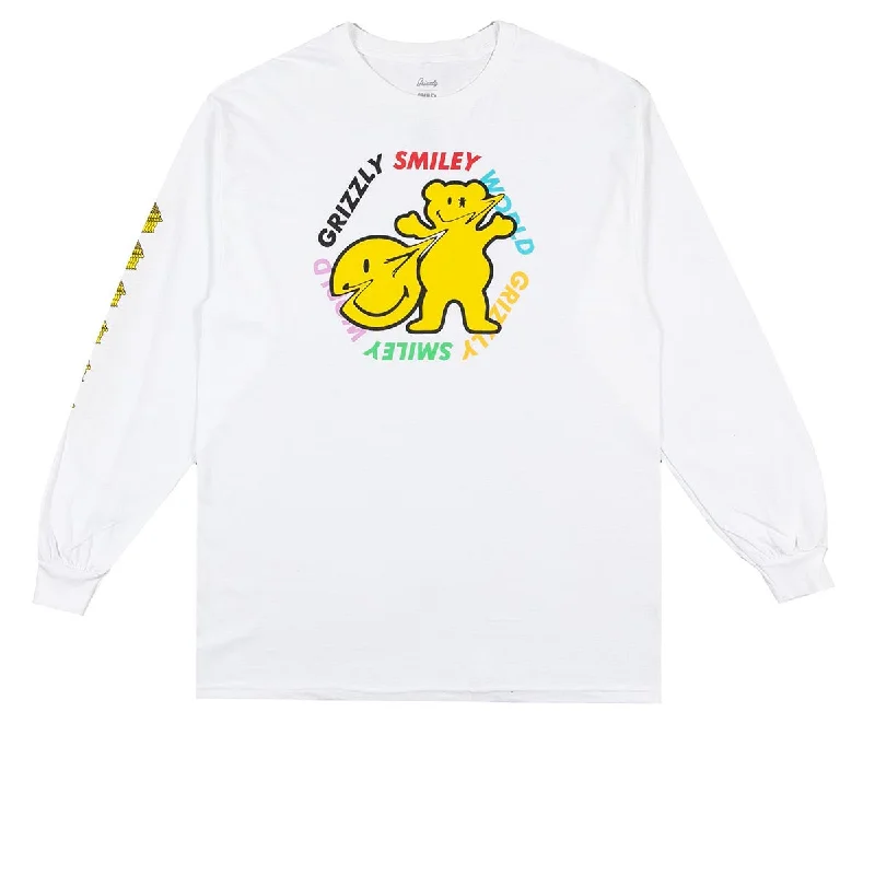 Grizzly x Smiley World Long Sleeve T-Shirt - White