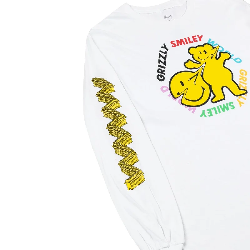 Grizzly x Smiley World Long Sleeve T-Shirt - White