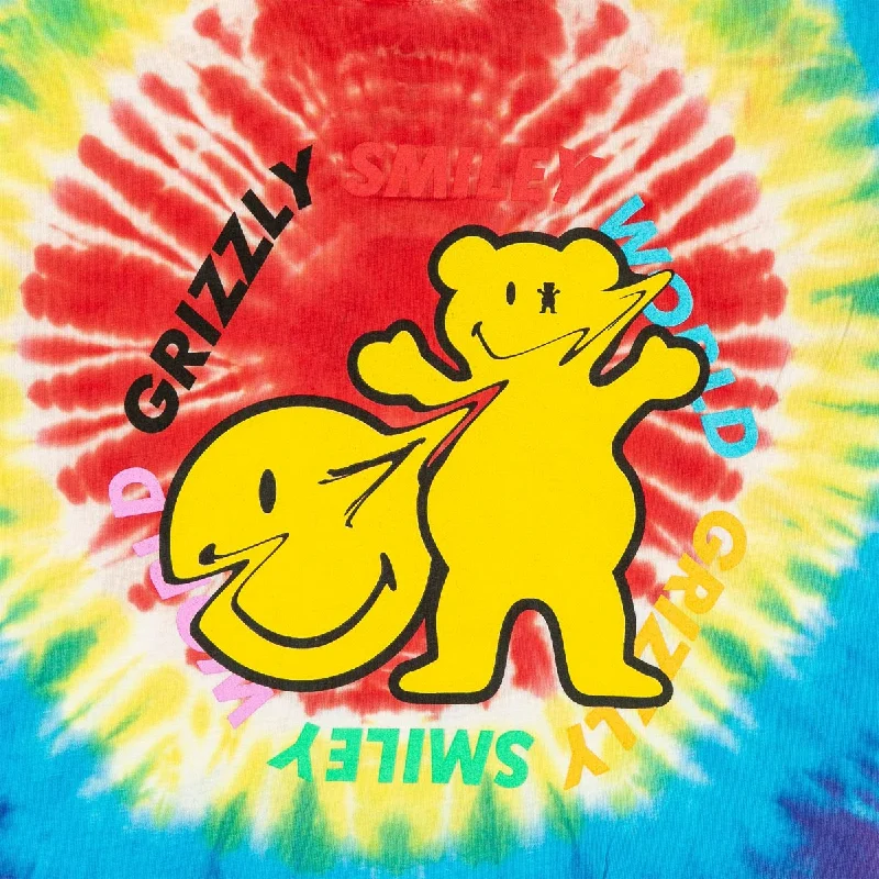 Grizzly x Smiley World T-Shirt - Tie Dye