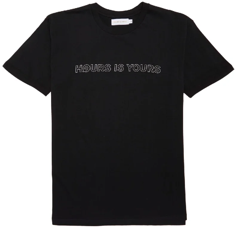 Hours Is Yours Outline T-Shirt - Black