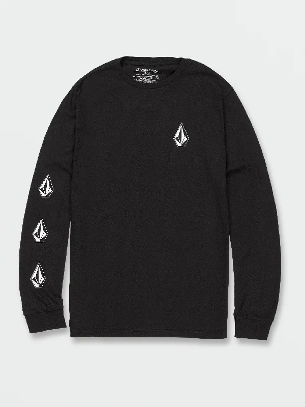 Iconic Stone Long Sleeve Tee - Black