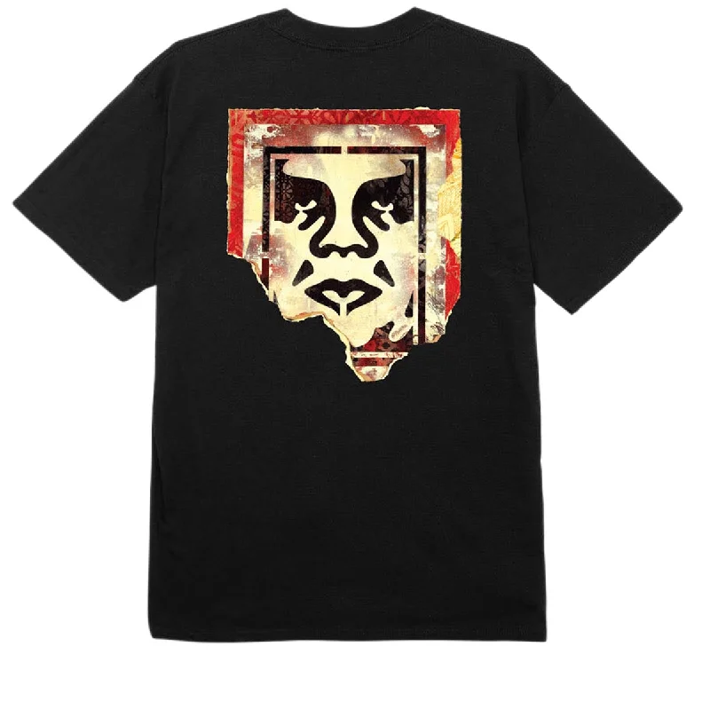 Obey Ripped Icon T-Shirt - Black