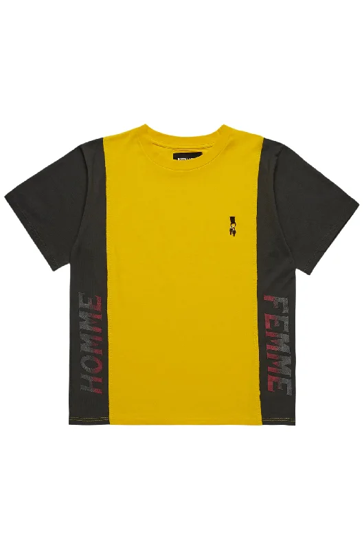 Paneled Pendant Tee Yellow