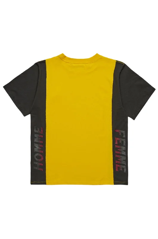 Paneled Pendant Tee Yellow