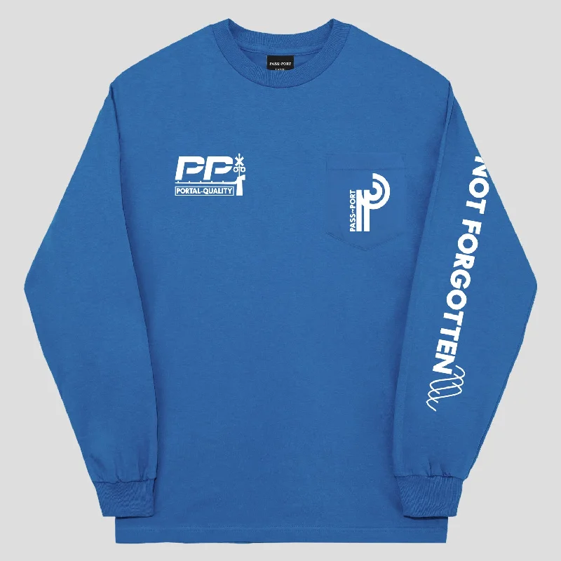 Pass~Port Long Con Long-sleeve Pocket Tee - Washed Royal Blue