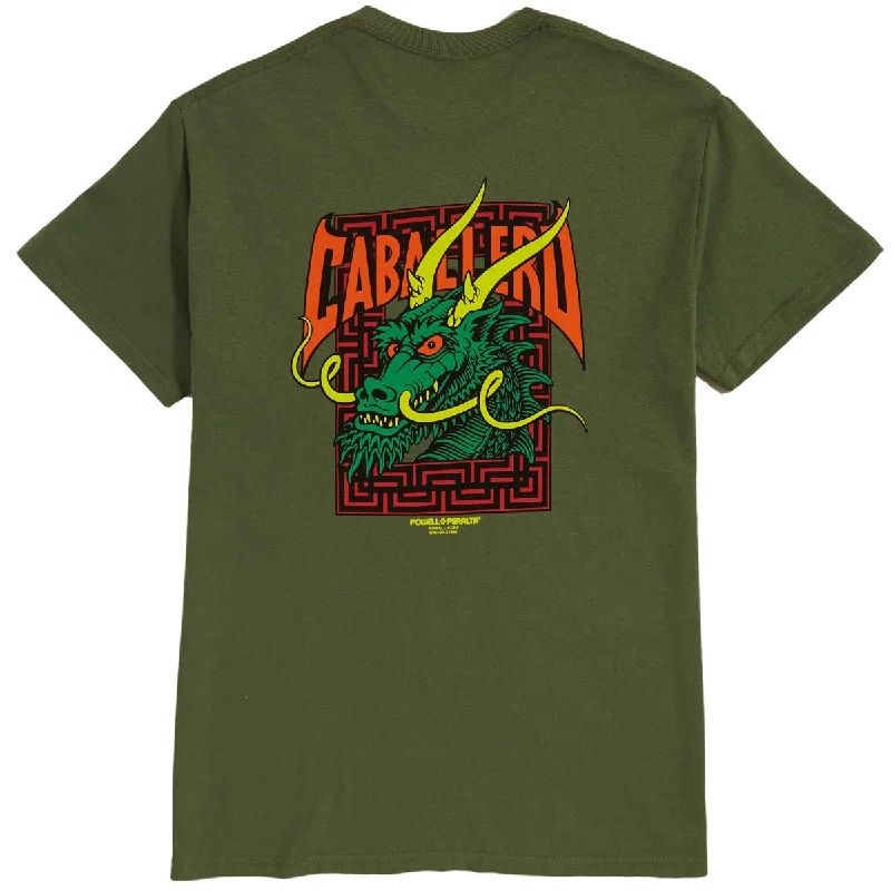 Powell-Peralta Caballero Street Dragon T-Shirt - Military Green