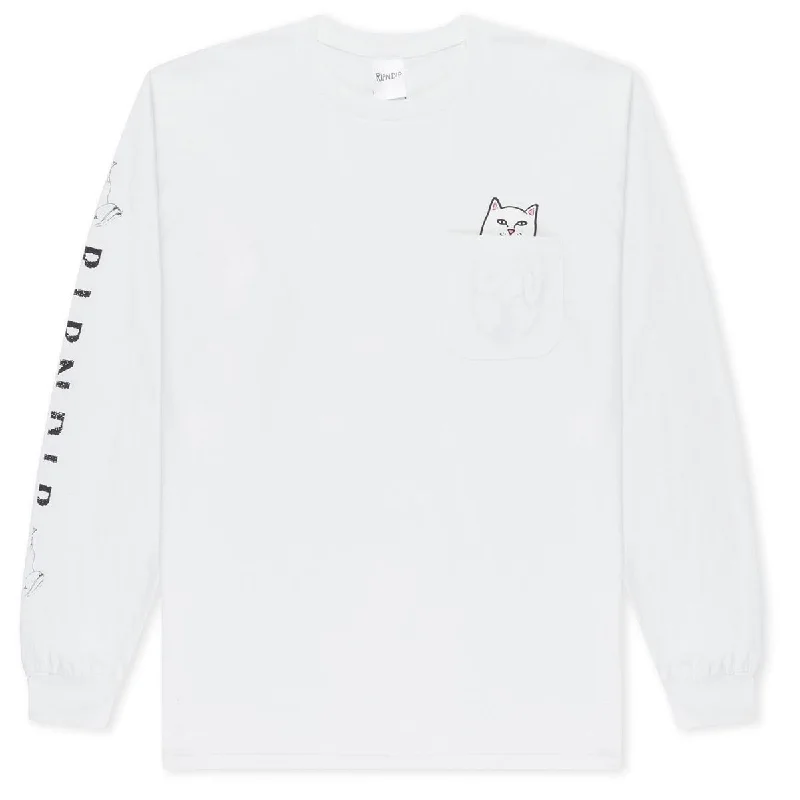 RIPNDIP Lord Nermal Pocket Long Sleeve T-Shirt - White