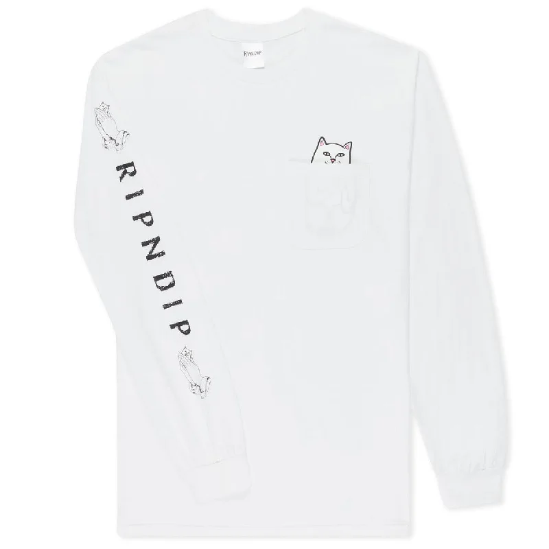 RIPNDIP Lord Nermal Pocket Long Sleeve T-Shirt - White