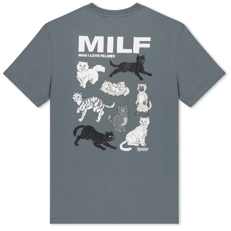 RIPNDIP Man I Love Felines T-Shirt - Charcoal