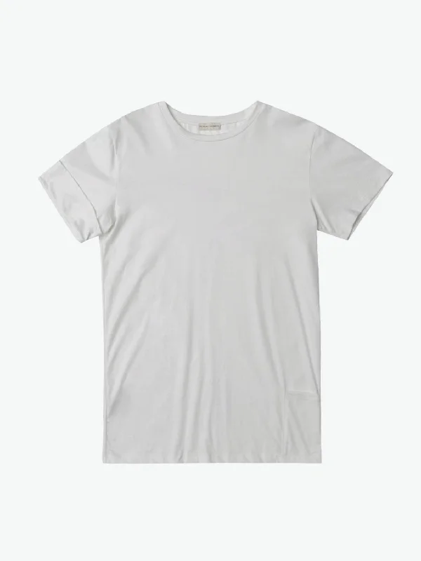 Roll Sleeve Crew Neck T-Shirt Cream