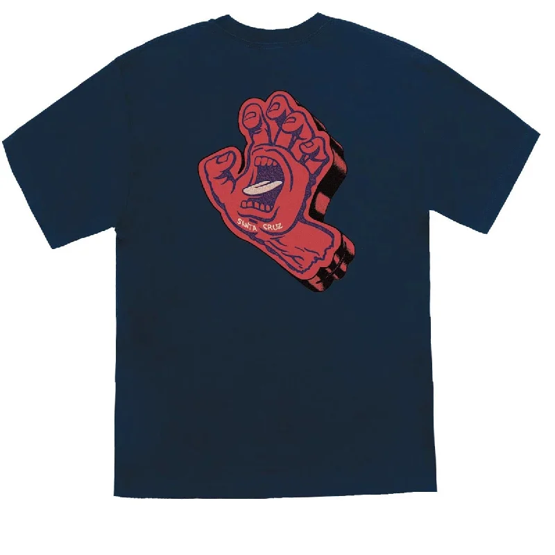 Santa Cruz Screaming Foam Hand T-Shirt - Navy