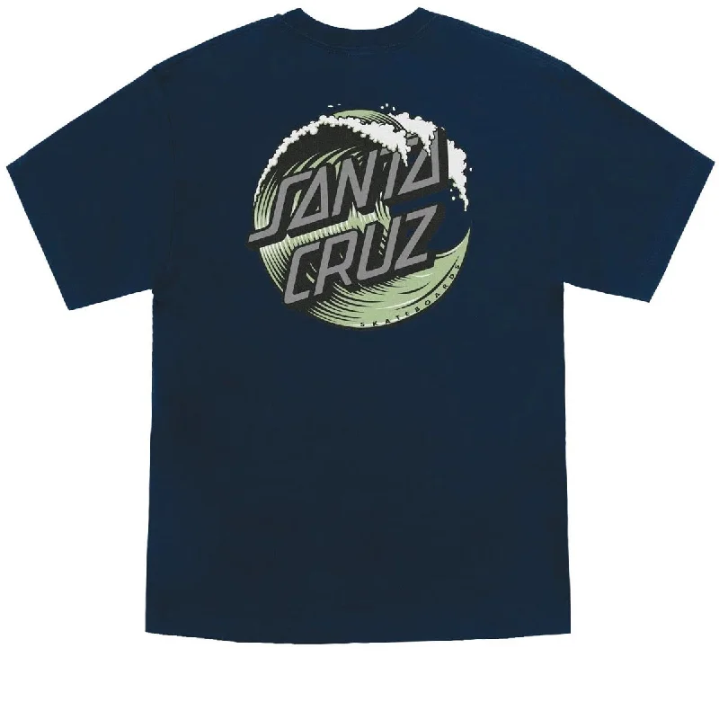 Santa Cruz Wave Dot T-Shirt - Navy/Seafoam