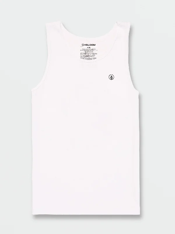 Solid Heather Tank - White