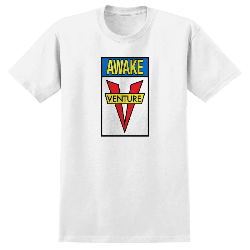 Venture Awake T-Shirt - White/Blue/Yellow/Red