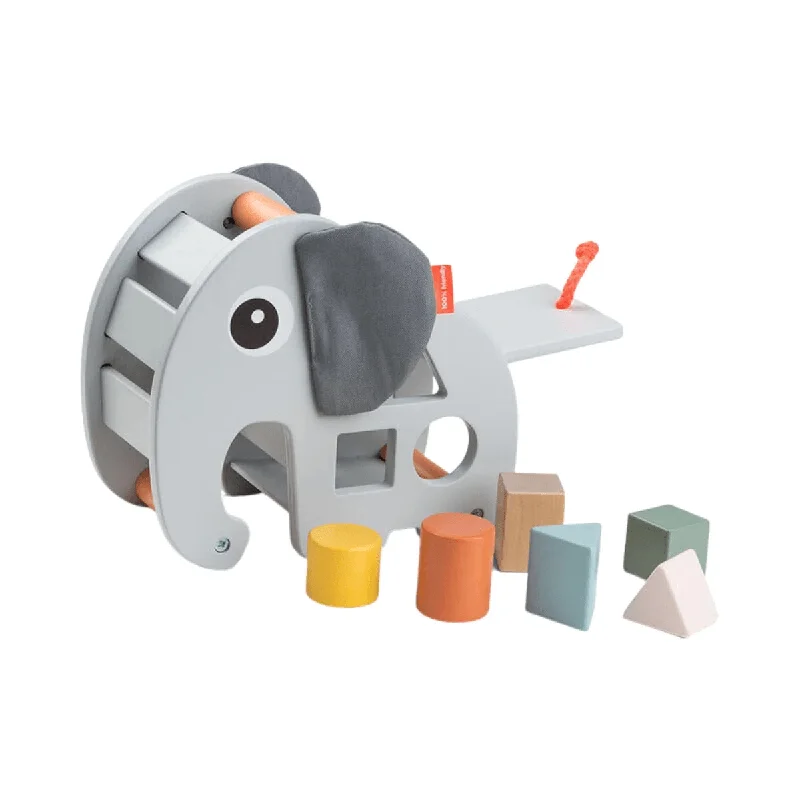 Wooden animal figurines for nature - themed play​ Done By Deer Sorting Box Elphee Grey