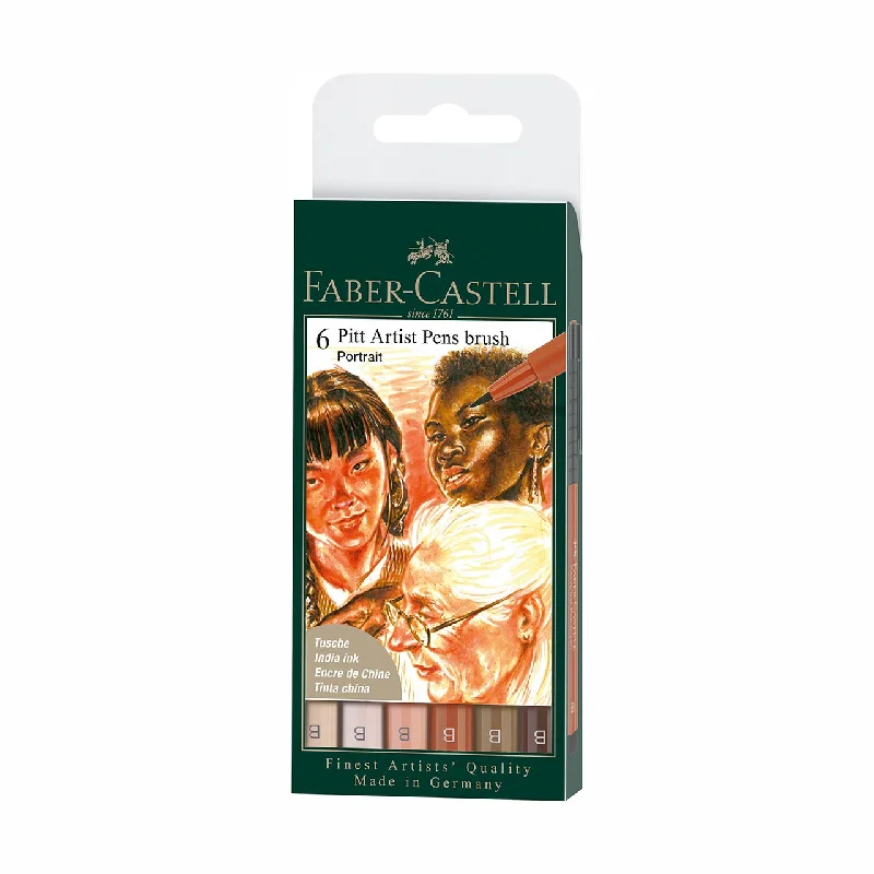 Painting and handicraft supplies for fairy - themed projects​ Faber-Castell Portrait Pitt Artist Brush Pens (set of 6)