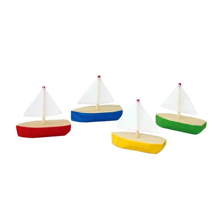 Wooden walker toys for learning to walk​ Ogas wooden micro glider sail boat - yellow