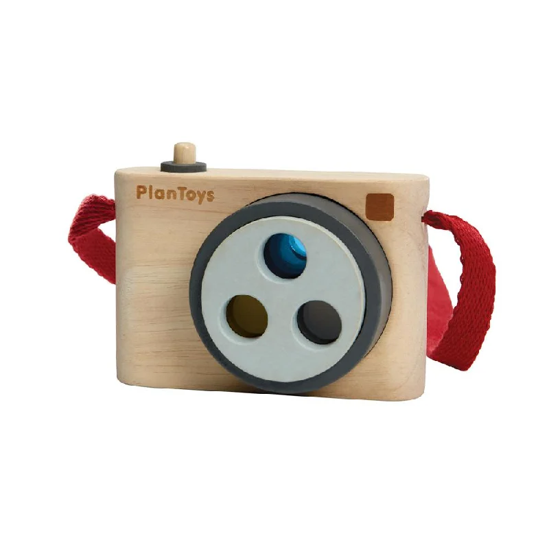 Wooden sand toys for beach or sandbox play​ Plan Toys coloured snap camera