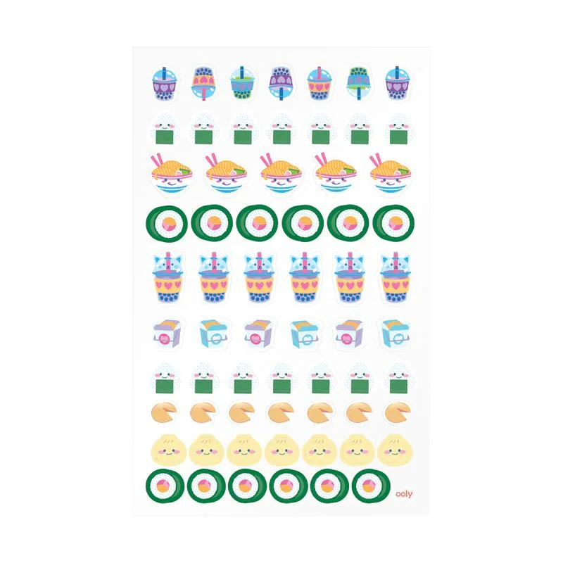 Handicraft supplies for making baby shower gifts​ Ooly stickiville ramen & sushi stickers