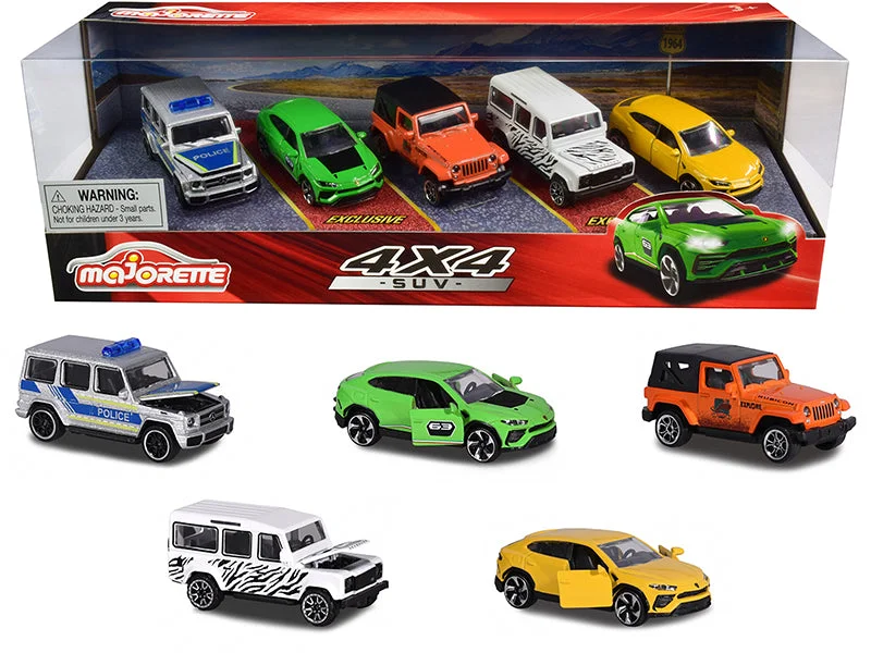 Recycling - plant model toys for environmental - awareness teaching​ 4x4 SUV Giftpack 5 piece Set 1/64 Diecast Model Cars by Majorette