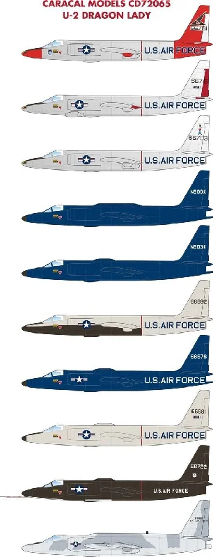 Theater model toys for drama and performance play​ Caracal 1/72 decal CD72065 - U-2A/C "Dragon Lady" 10 different options