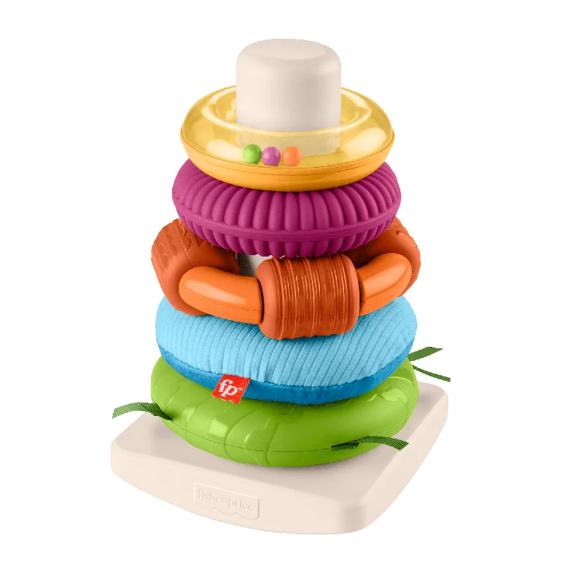 Educational toys for teaching animation principles​ Fisher-Price Sensory Rock-A-Stack Roly-Poly Stacking Toy With Fine Motor Activities For Babies