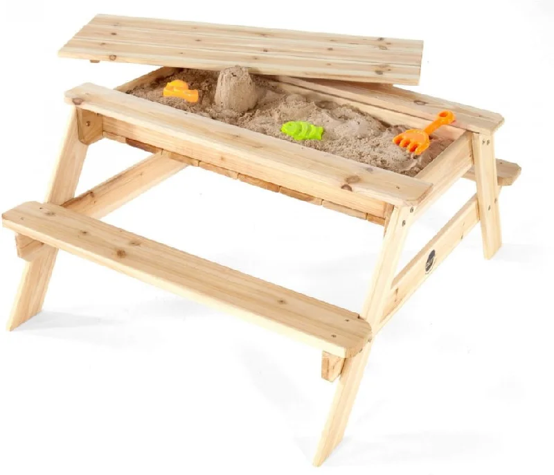 Outdoor toys for senior citizens for gentle exercise​ Plum® Wooden Sand & Picnic Table [Natural]