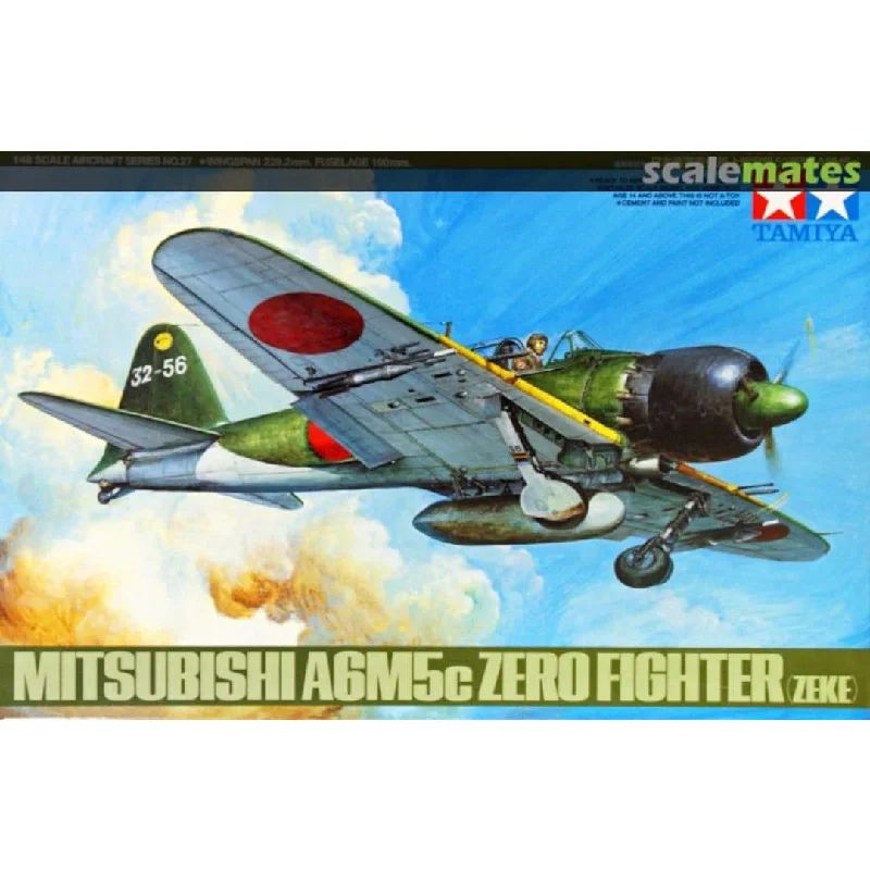Military tank model toys for collectors interested in warfare history​ Tamiya 1/48 Scale Scale Mitsubishi A6M5c Zero Fighter (Zeke)