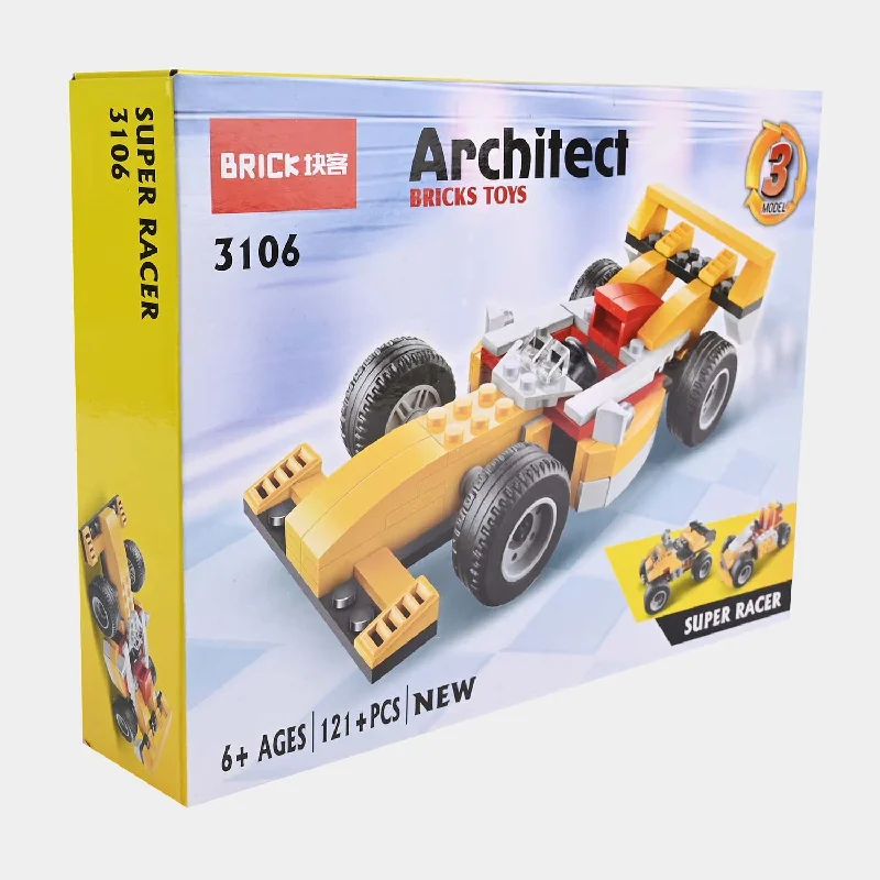 Puzzle - themed sculptures for art galleries​ Bricks Set Super Racer Toy DIY 3106