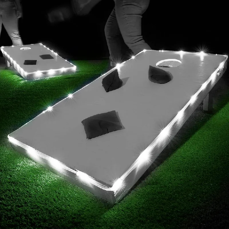 Puzzle - themed tote bags for carrying essentials​ Cornhole Light - White Toss Brightz