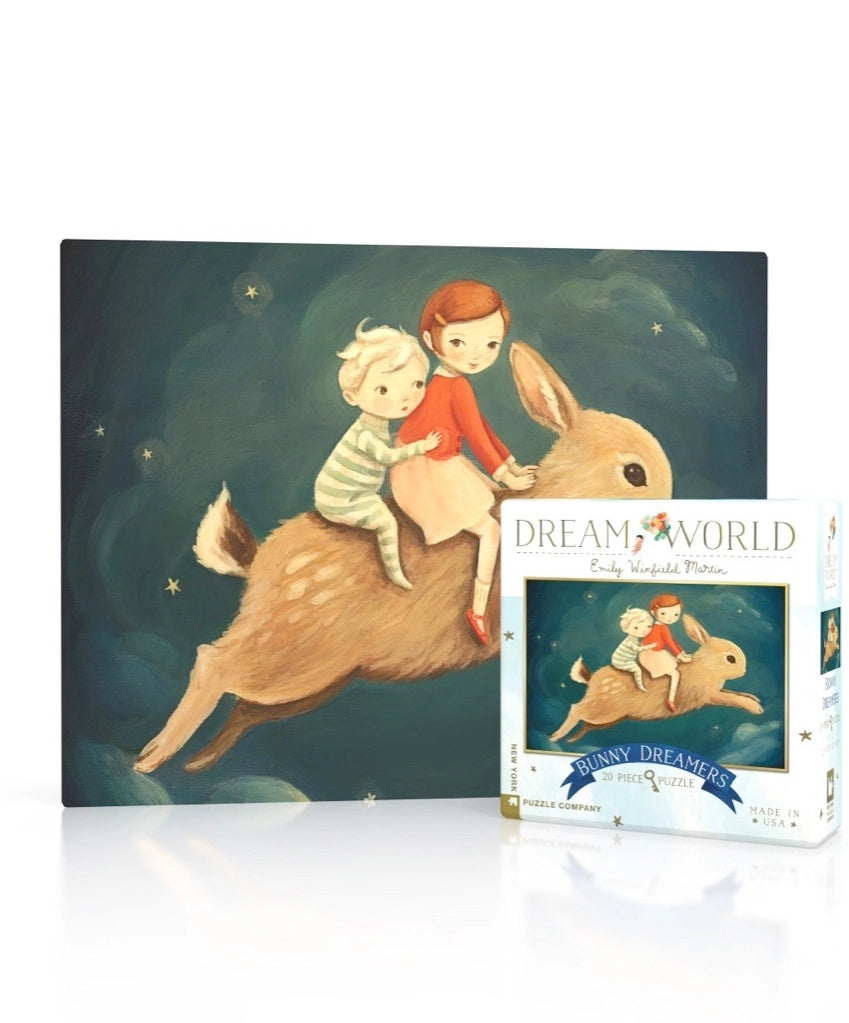Puzzle - inspired stained - glass art with puzzle - like designs​ Mini Bunny Dreamers Puzzle (20 pieces)